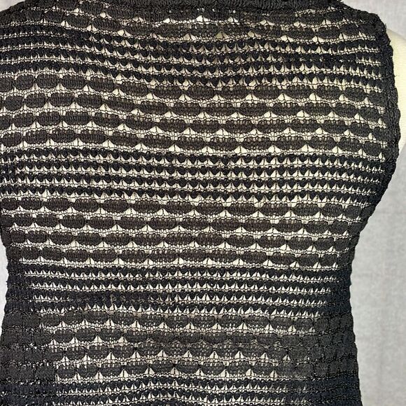Anthropologie Staring at Stars Sheer Black Knit Hi/Low Tank Top (Size: XS) - Picture 8 of 11